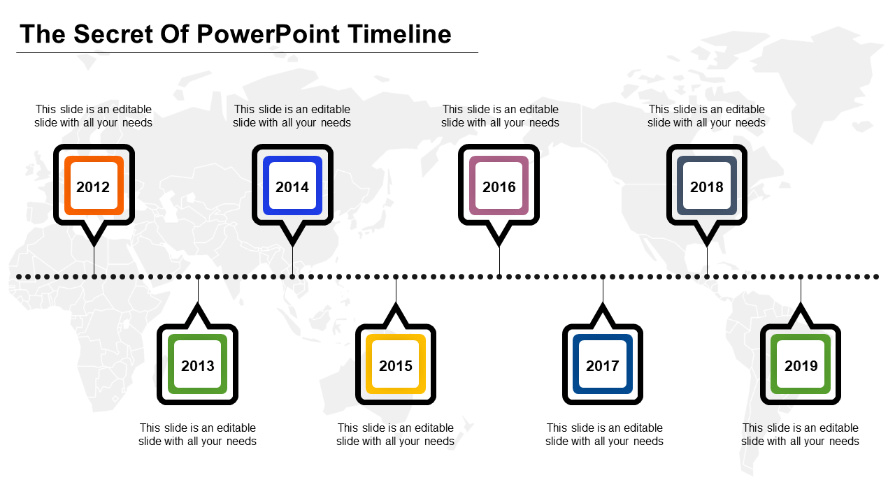 Stunning PowerPoint Timeline Template In Multicolor Slide